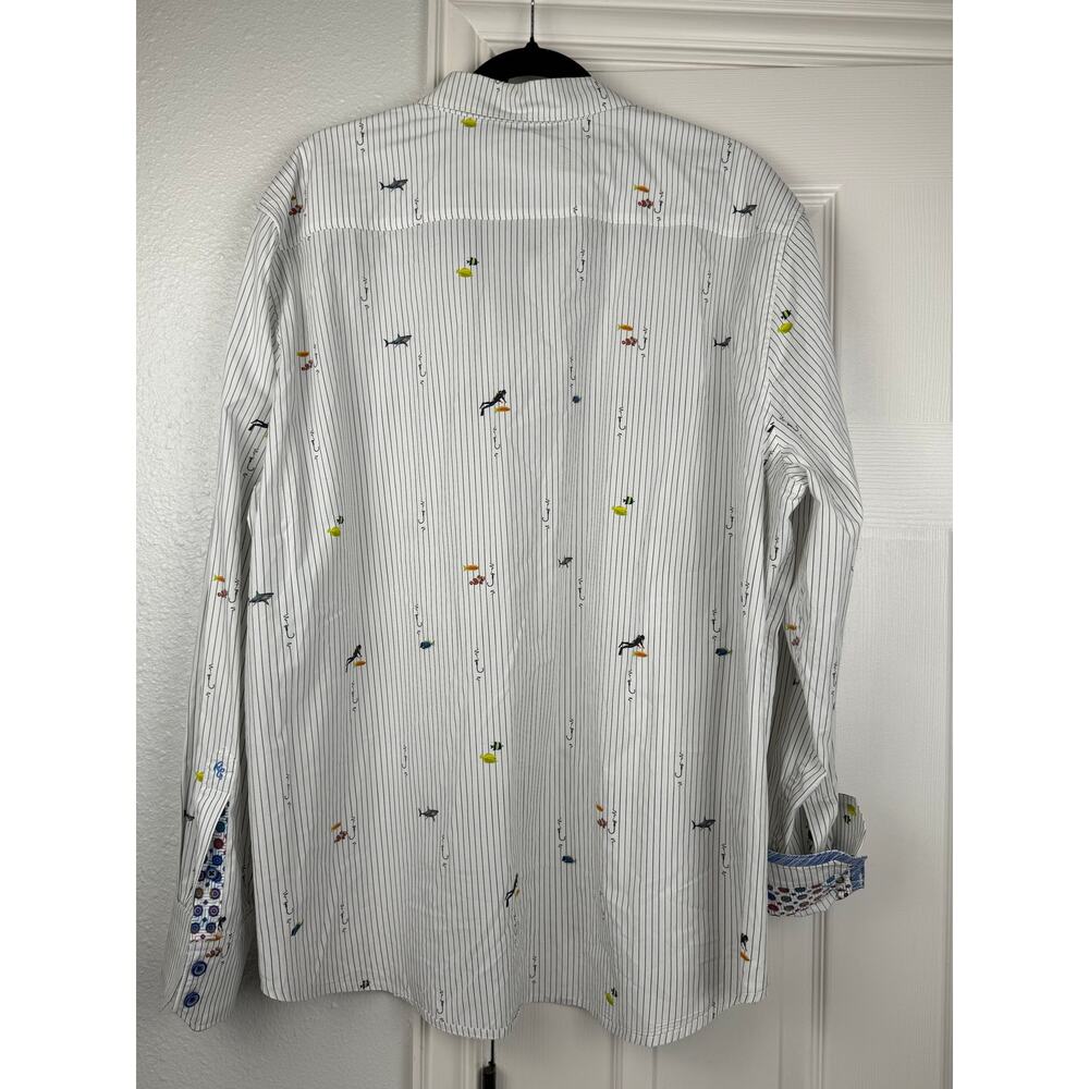 Robert Graham Novelty Print Shirt Scuba Diver Fish Hook Ocean Classic Fit 3XL - Picture 5 of 10